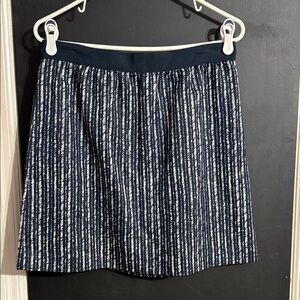 LOFT Striped Linen Blend A-Line Mini Skirt Sz: 8
